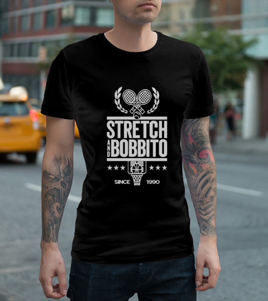 Koolboblove Stretch And Bobbito Court Tennis And Basketball Since 1990 T-Shirt