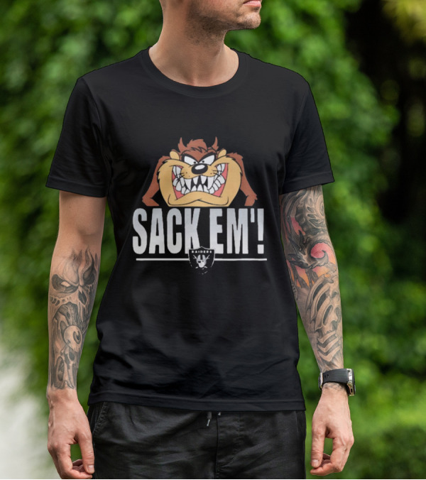 Looney Tunes Taz Sack Em’ Las Vegas Raiders NFL T-Shirt