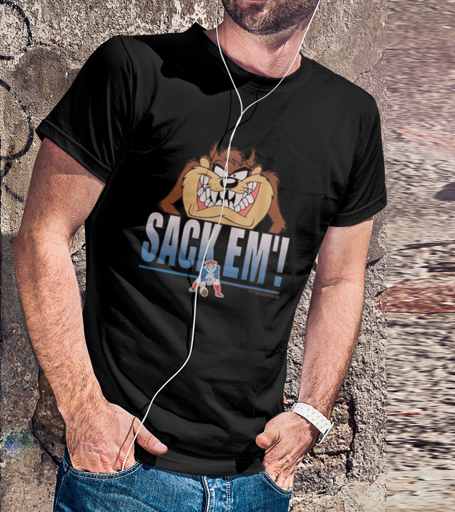 Sack Em' Looney Tunes Taz X New England Patriots NFL T-Shirt