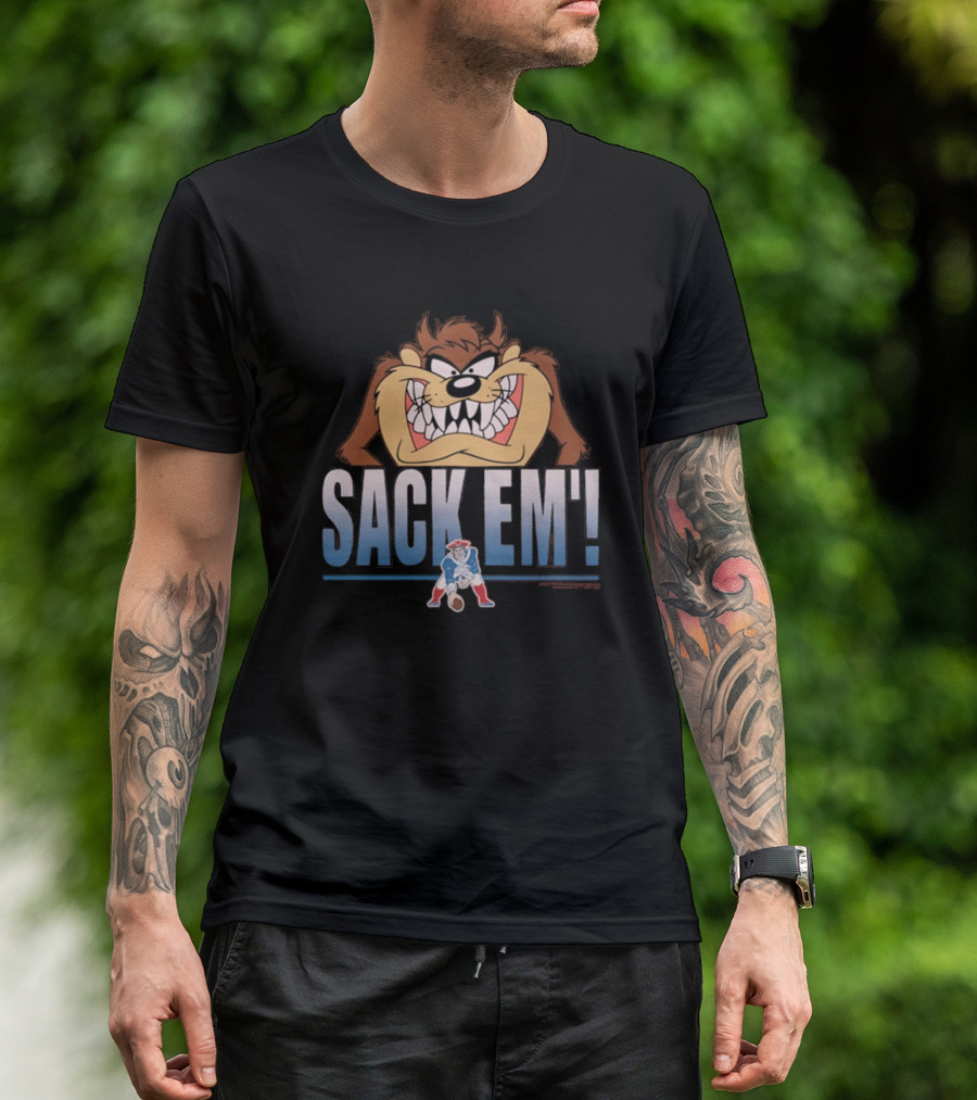 Sack Em' Looney Tunes Taz X New England Patriots NFL T-Shirt