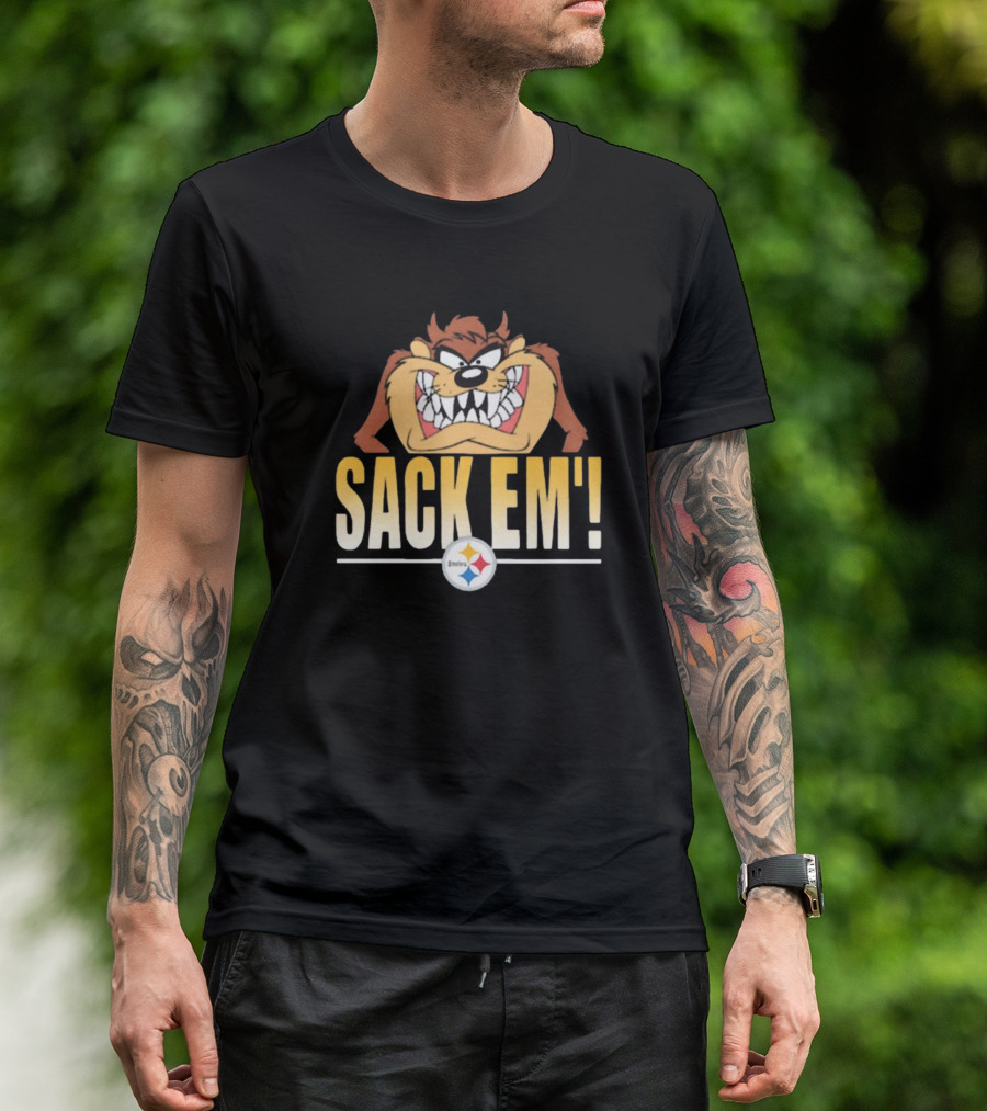 Looney Tunes Taz Sack Em’ Pittsburgh Steelers NFL T-Shirt