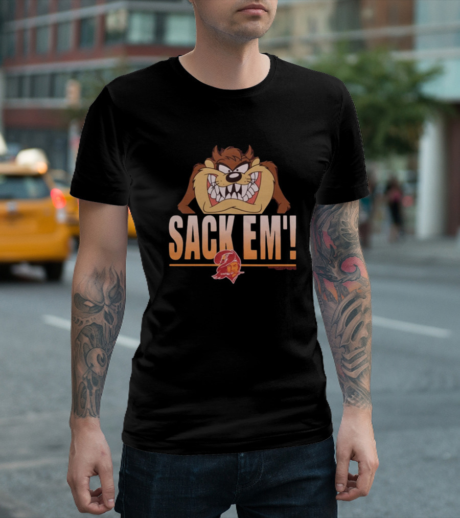 Looney Tunes Taz Sack Em’ Tampa Bay Buccaneers 2024 NFL T-Shirt