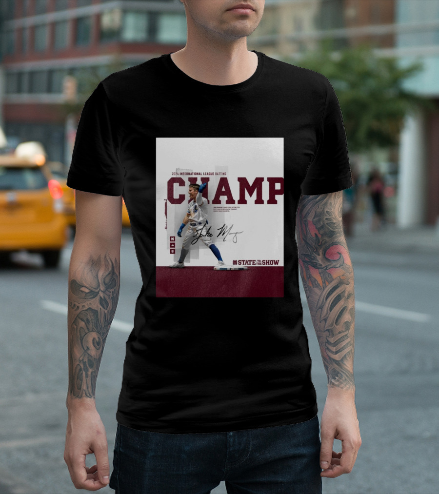 Mississippi State Jake Mangum 2024 International League Batting Champ State to the Show Signature T-Shirt