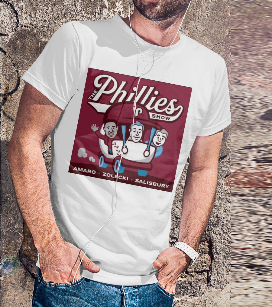 The Phillies Show Amaro Zolecki Salisbury Golf Cart T-Shirt
