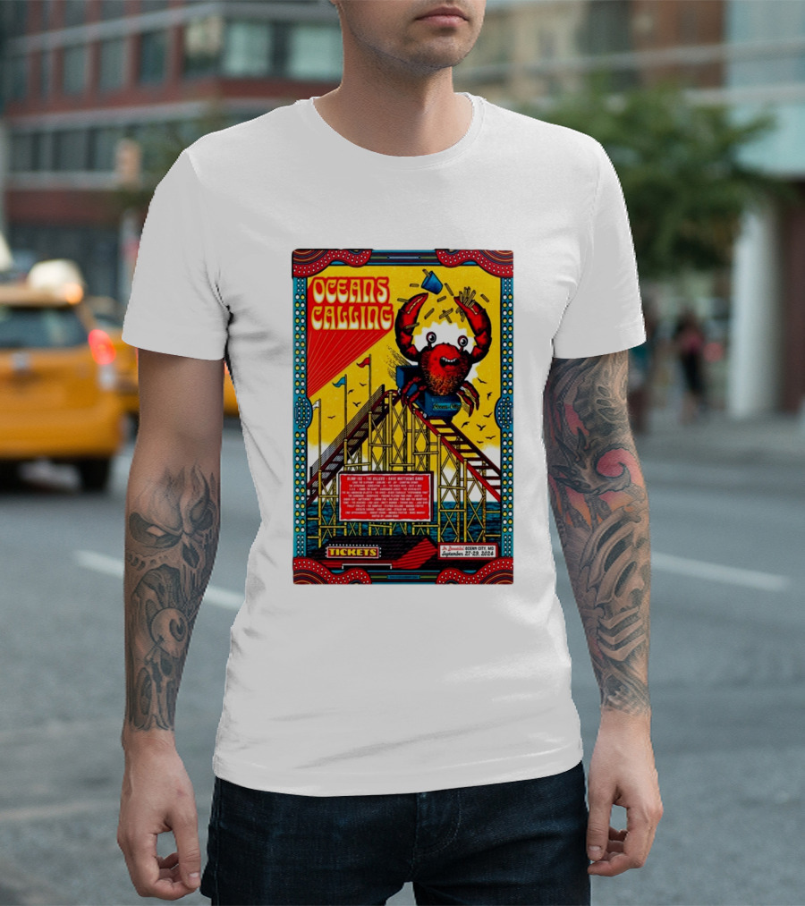Oceans Calling Festival 2024 Roller Coaster Crab Ocean City MD September 27-29 Tickets T-Shirt