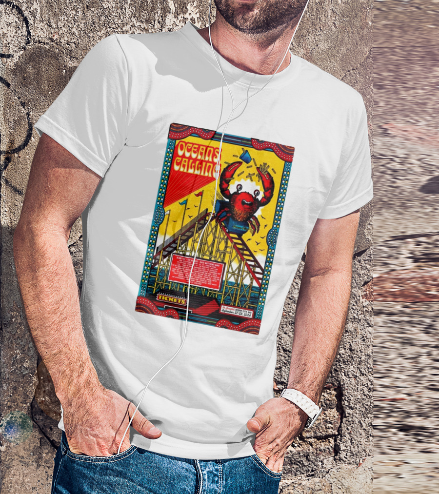 Oceans Calling Festival 2024 Roller Coaster Crab Ocean City MD September 27-29 Tickets T-Shirt