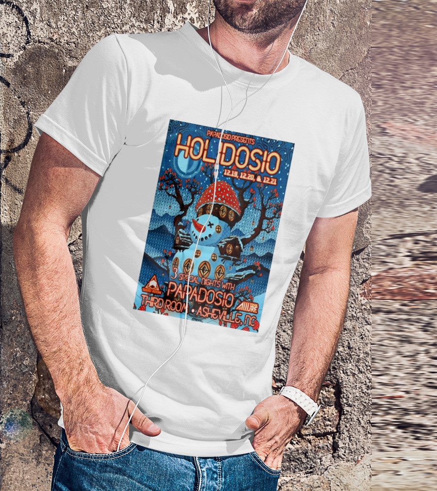 Papadosio Holidosio December 19-21 2024 Asheville NC Third Room Tour Snowman T-Shirt