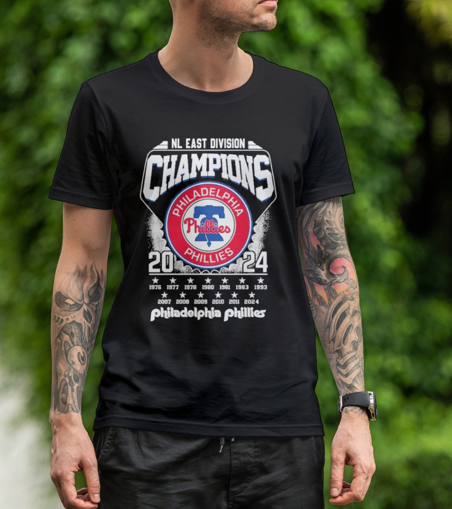 Vintage Philadelphia Phillies NL East Division Champions 2024 Retro-Style T-Shirt