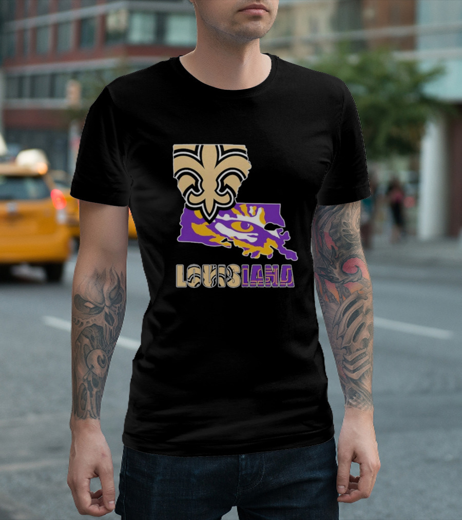 Louisiana Fleur-de-lis and Tiger Eye Graphics T-Shirt