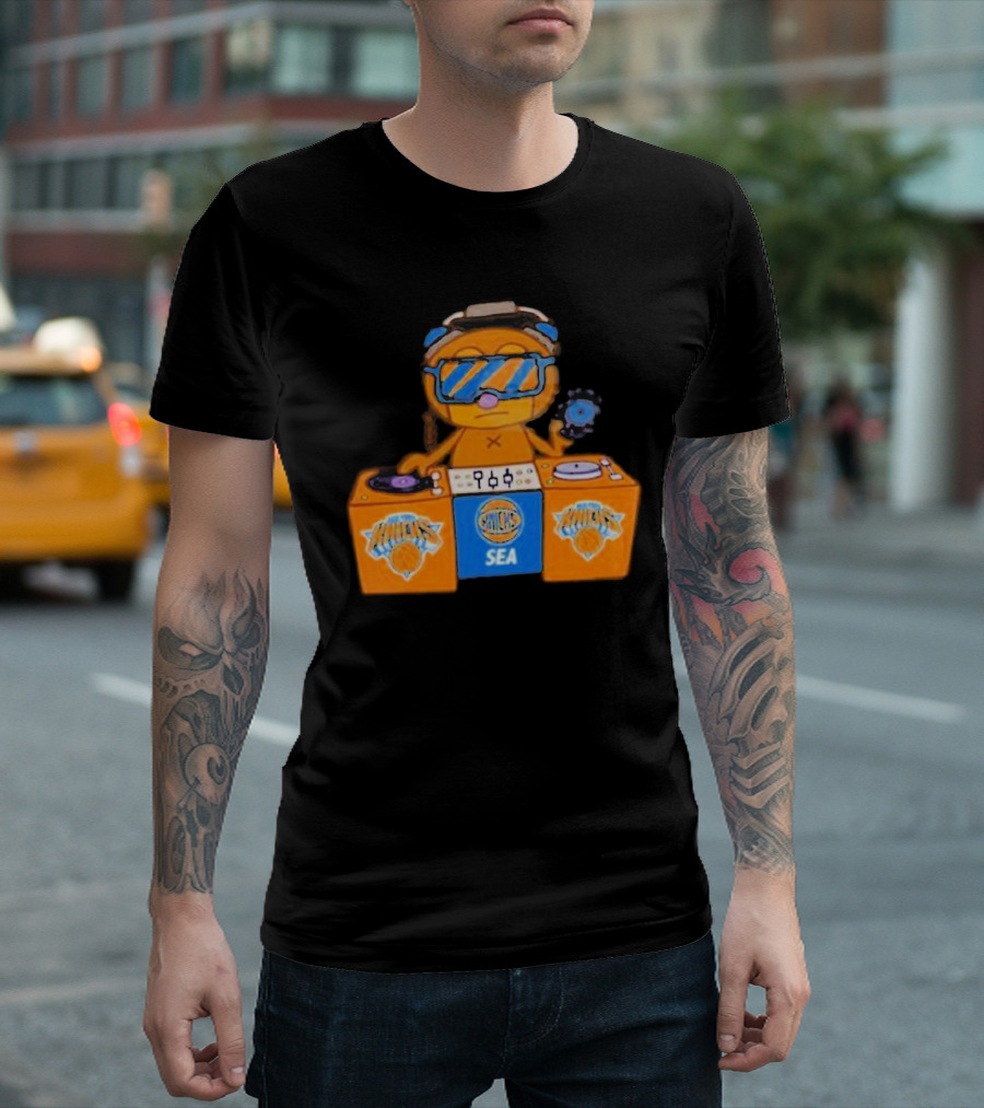 NY Knicks SEA x Parappa The Rapper DJ Setup T-Shirt