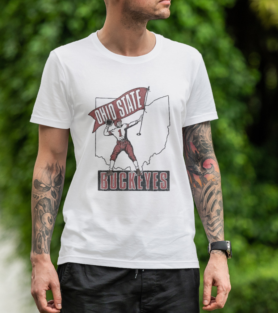 Ohio State Buckeyes Player #1 Vintage Football Home Territory T-Shirt