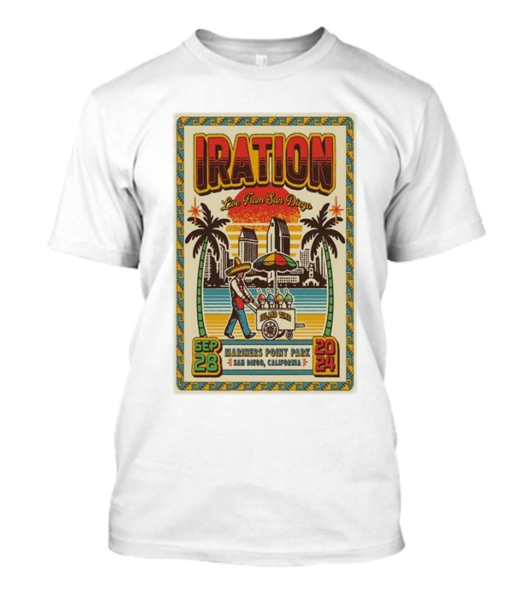 Iration Live From San Diego September 28 2024 Mariners Point Park San Diego California Event T-Shirt