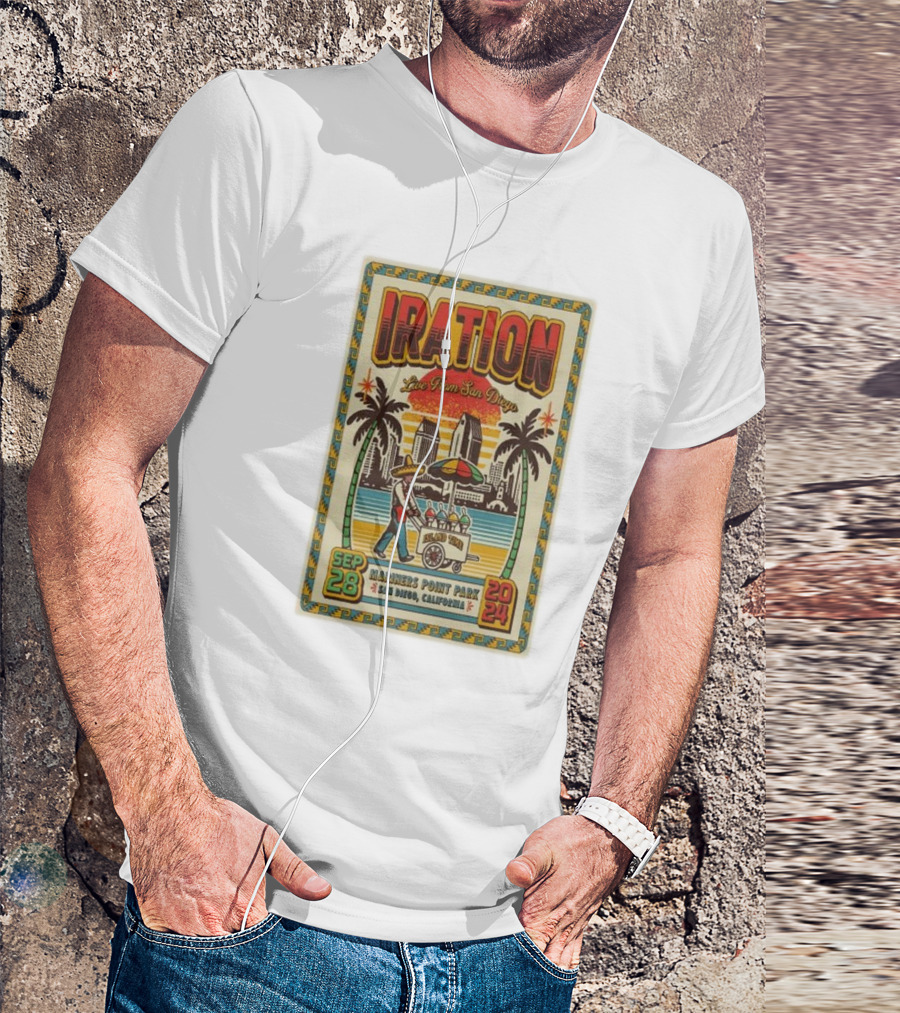 Iration Live From San Diego September 28 2024 Mariners Point Park San Diego California Event T-Shirt