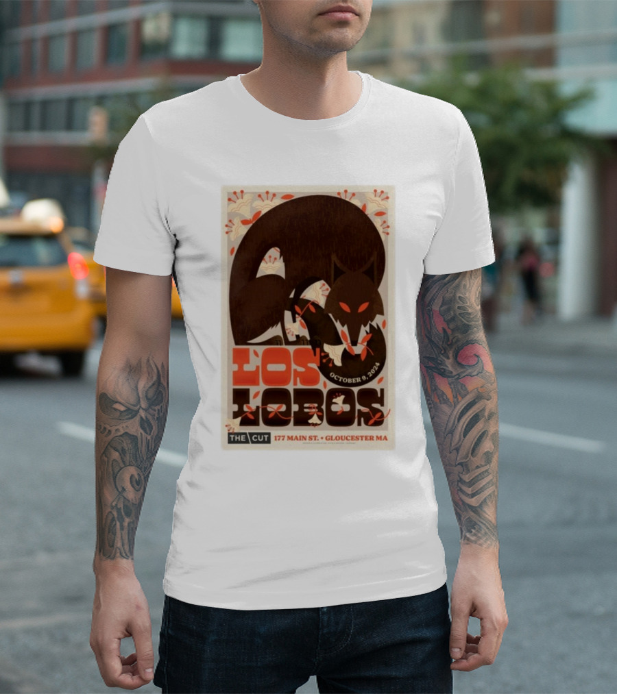 Los Lobos October 9 2024 The Cut Gloucester MA 177 Main St T-Shirt