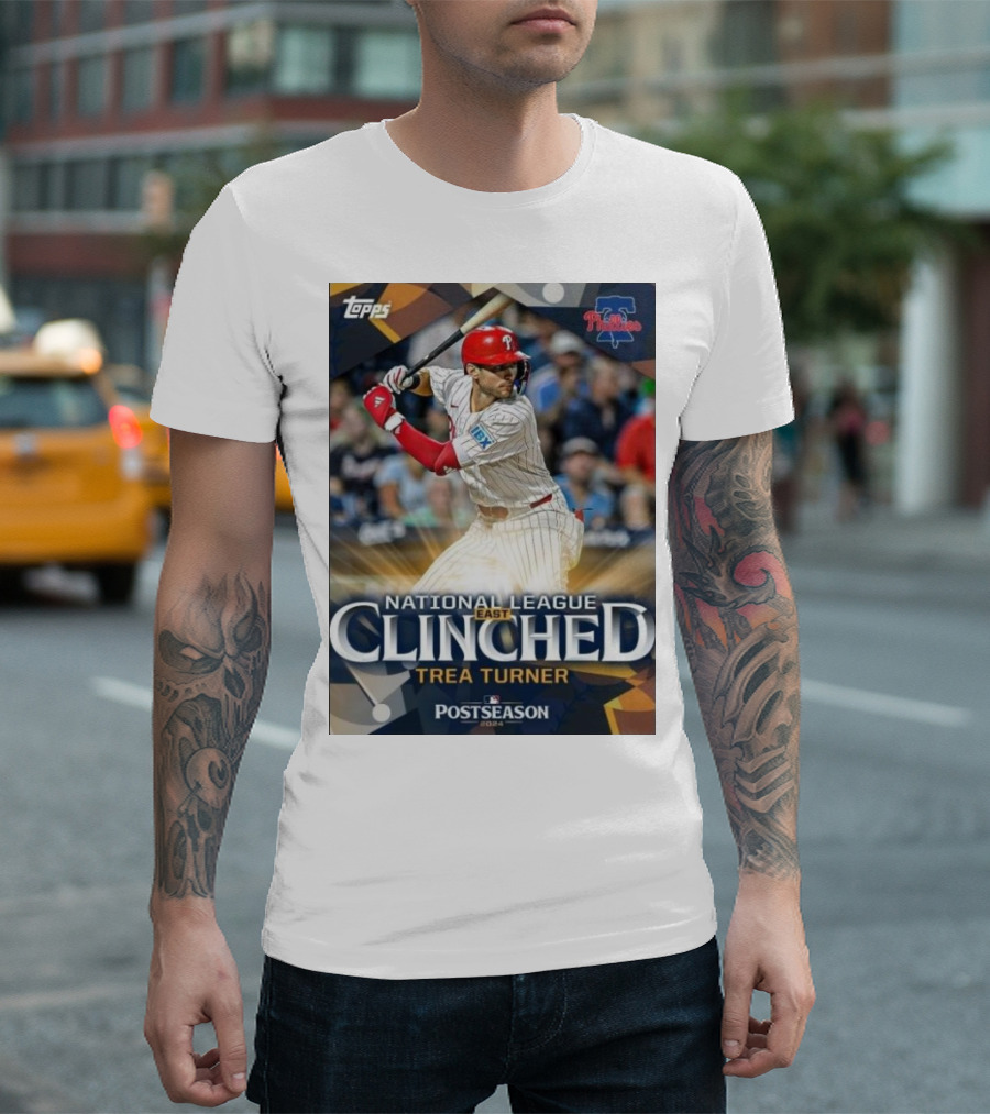 Topps Philadelphia Phillies Trea Turner National League East Clinched Postseason T-Shirt