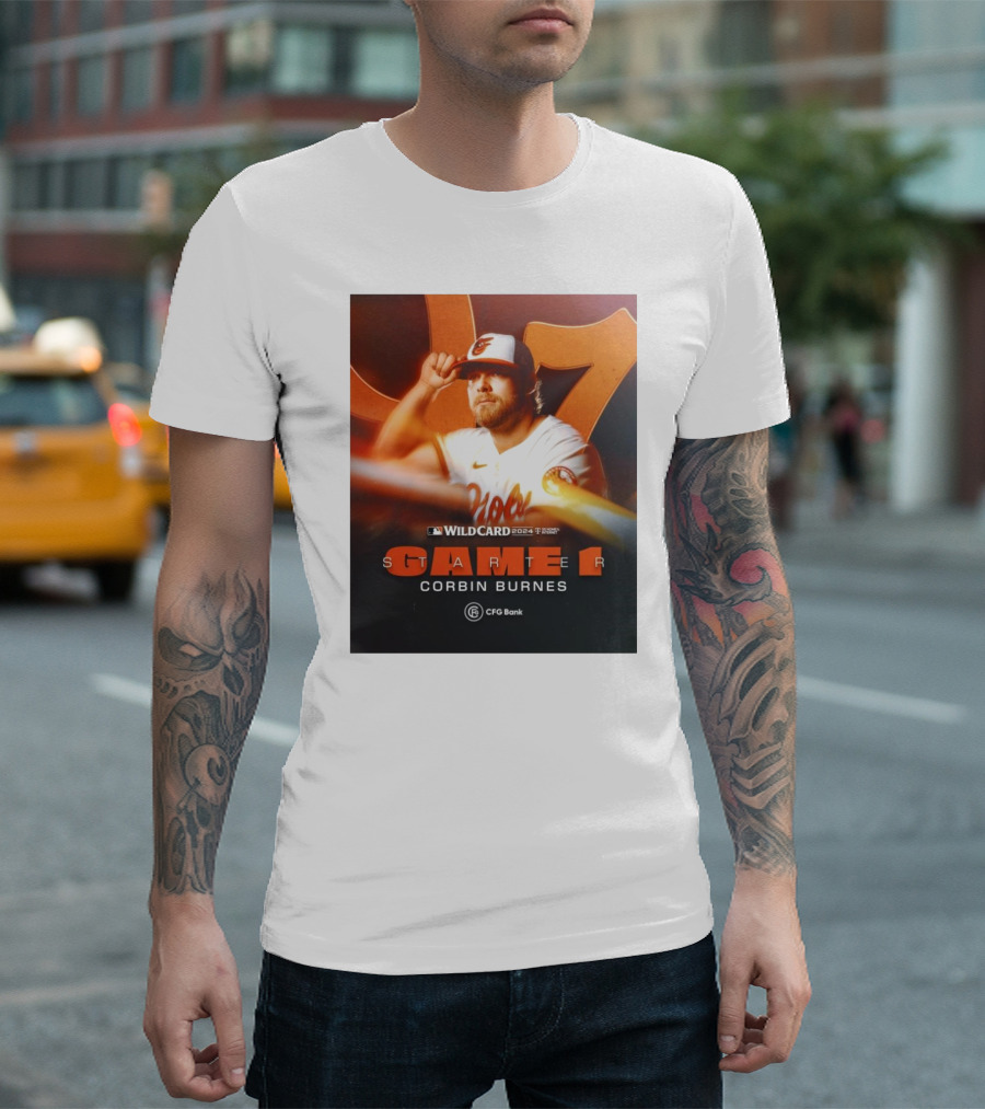 Wildcard 2024 Game 1 Baltimore Orioles Corbin Burnes CFG Bank T-Shirt