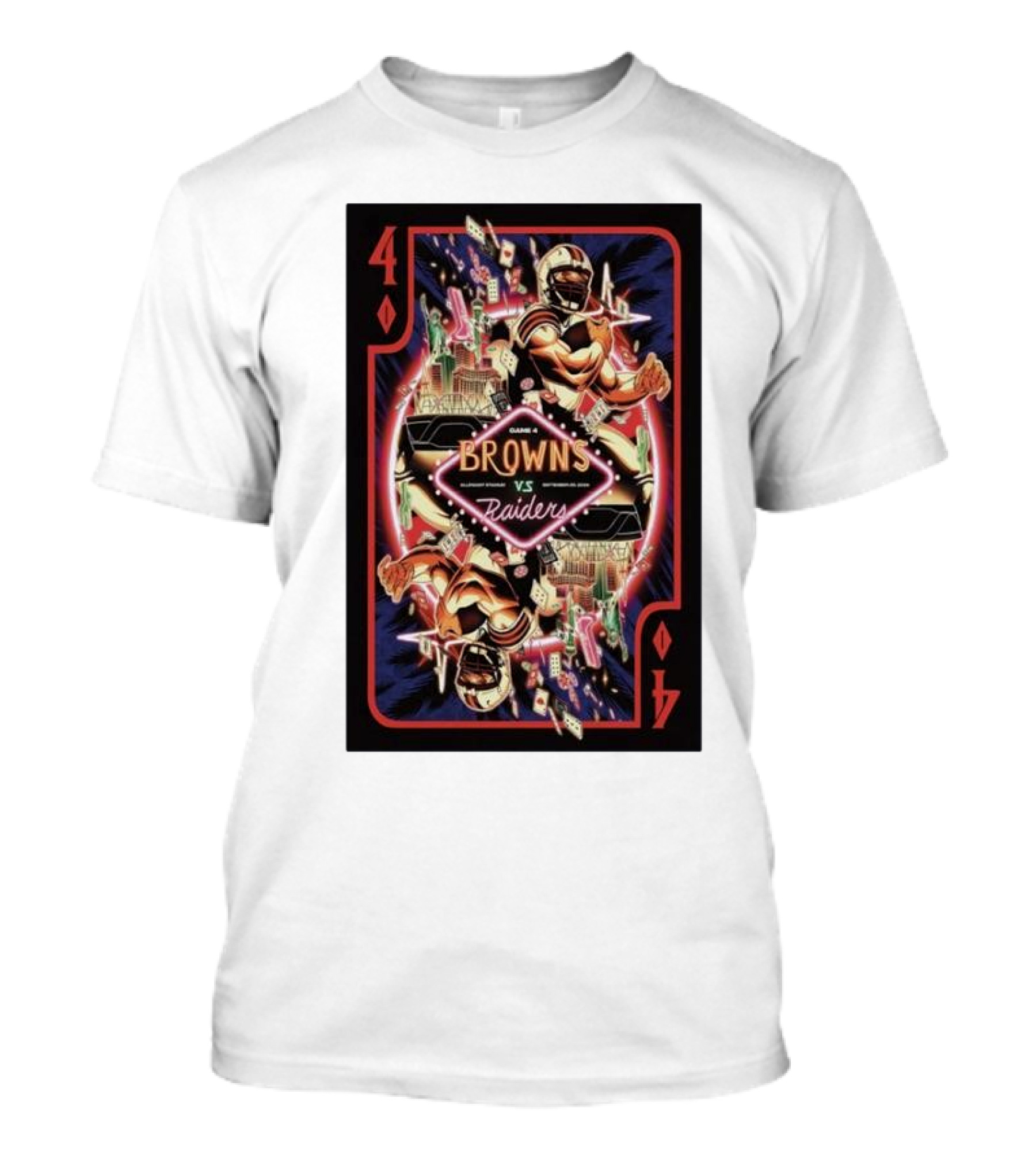 Game 4 Browns Vs Raiders Allegiant Stadium Las Vegas Sept 29 2024 Playing Card T-Shirt