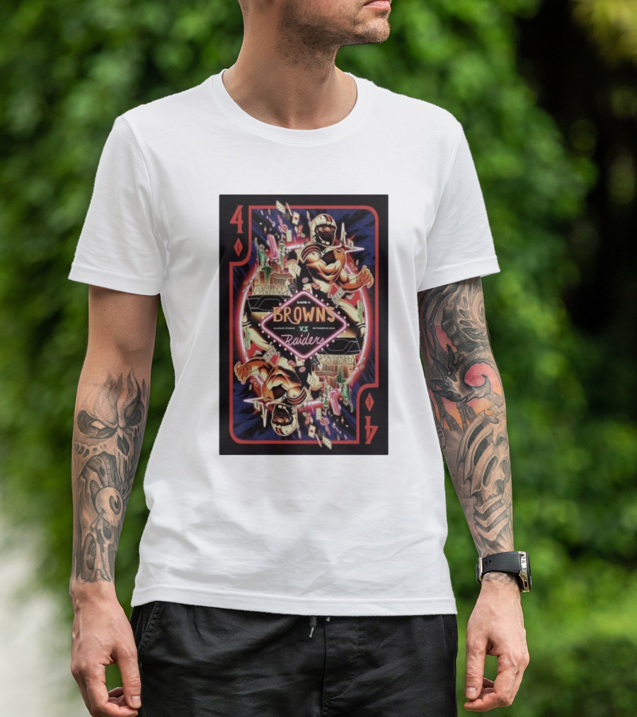 Game 4 Browns Vs Raiders Allegiant Stadium Las Vegas Sept 29 2024 Playing Card T-Shirt
