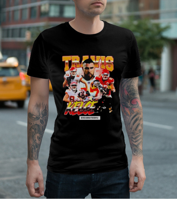 Travis Kelce Kansas City Chiefs Dreamathon Football Player Collage T-Shirt