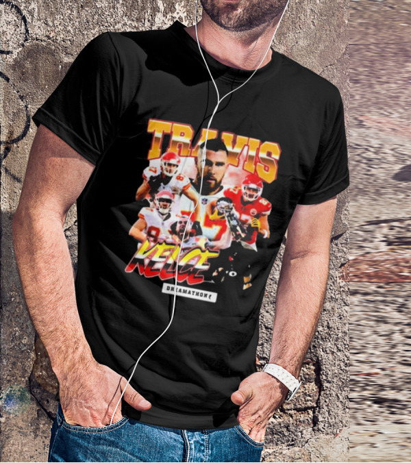 Travis Kelce Kansas City Chiefs Dreamathon Football Player Collage T-Shirt