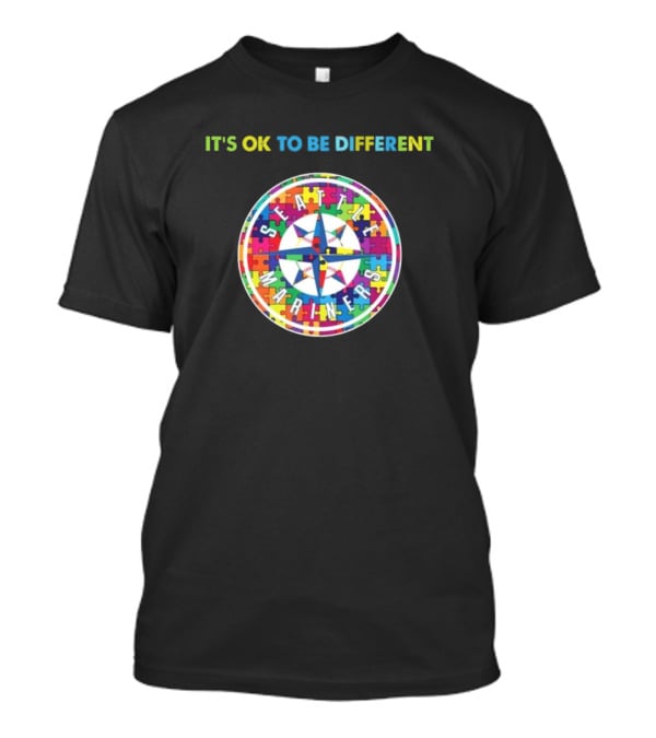 IT'S OK TO BE DIFFERENT Seattle Mariners Autism T-Shirt