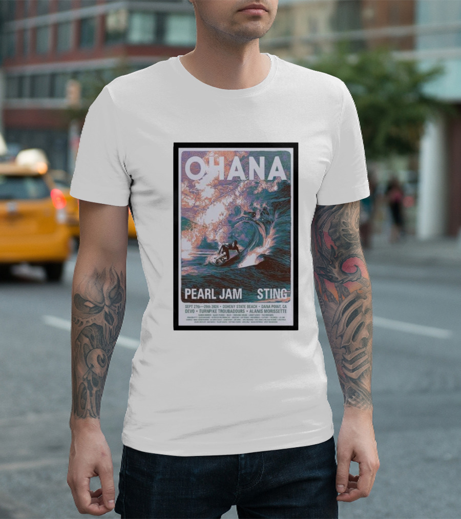 Ohana Festival 2024 Featuring Pearl Jam and Sting at Doheny State Beach Dana Point CA Sept 27-29 T-Shirt