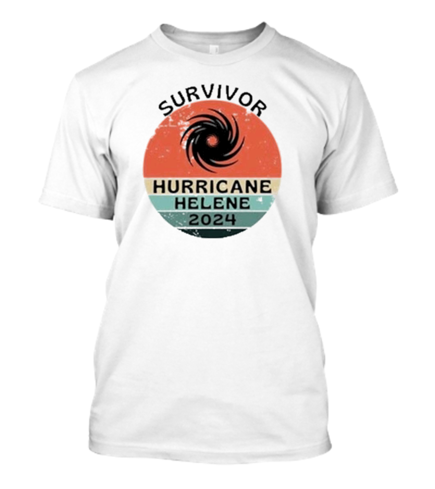 Survivor Hurricane Helene 2024 Vintage Retro Cyclone Badge T-Shirt