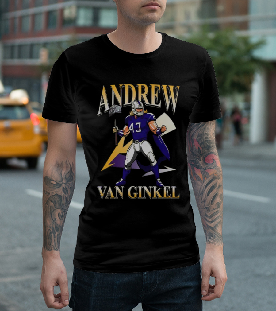 Andrew Van Ginkel Thor 47 Superhero With Hammer Football Graphics T-Shirt