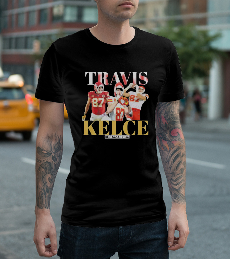 Travis Kelce Kansas City Chiefs Dreamathon Players Action Trio T-Shirt