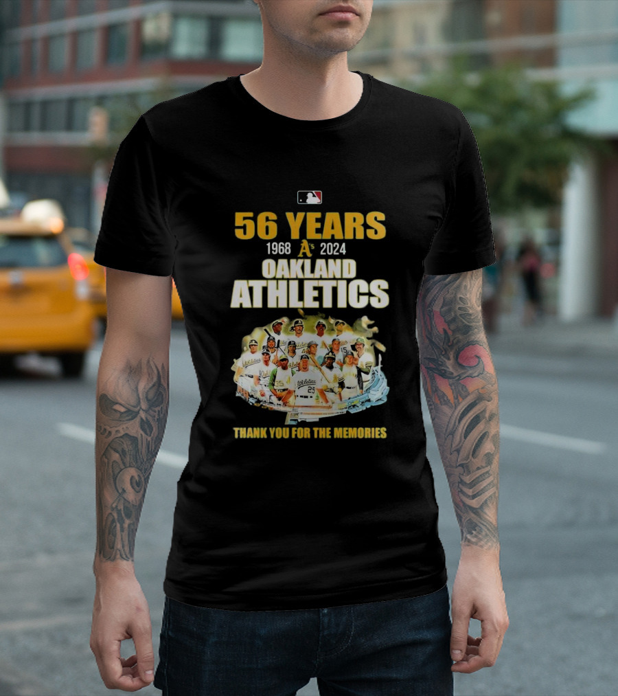 56 Years Oakland Athletics 1968-2024 Thank You For The Memories T-Shirt