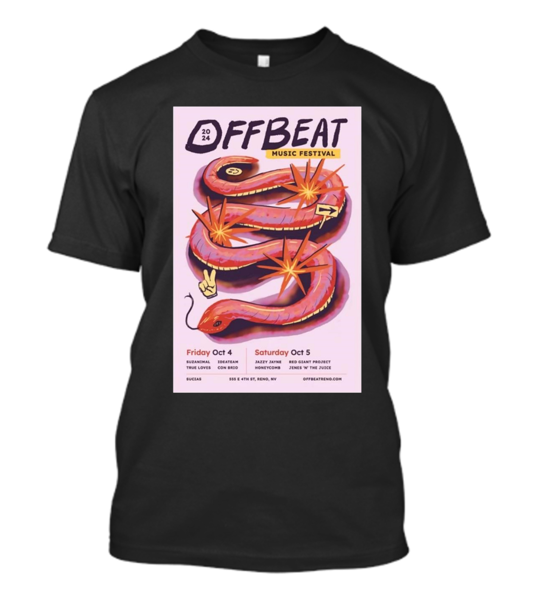 Offbeat Music Festival Reno 2024 Featuring Janet Jimmz And Red Giant Project October 4-5 T-Shirt