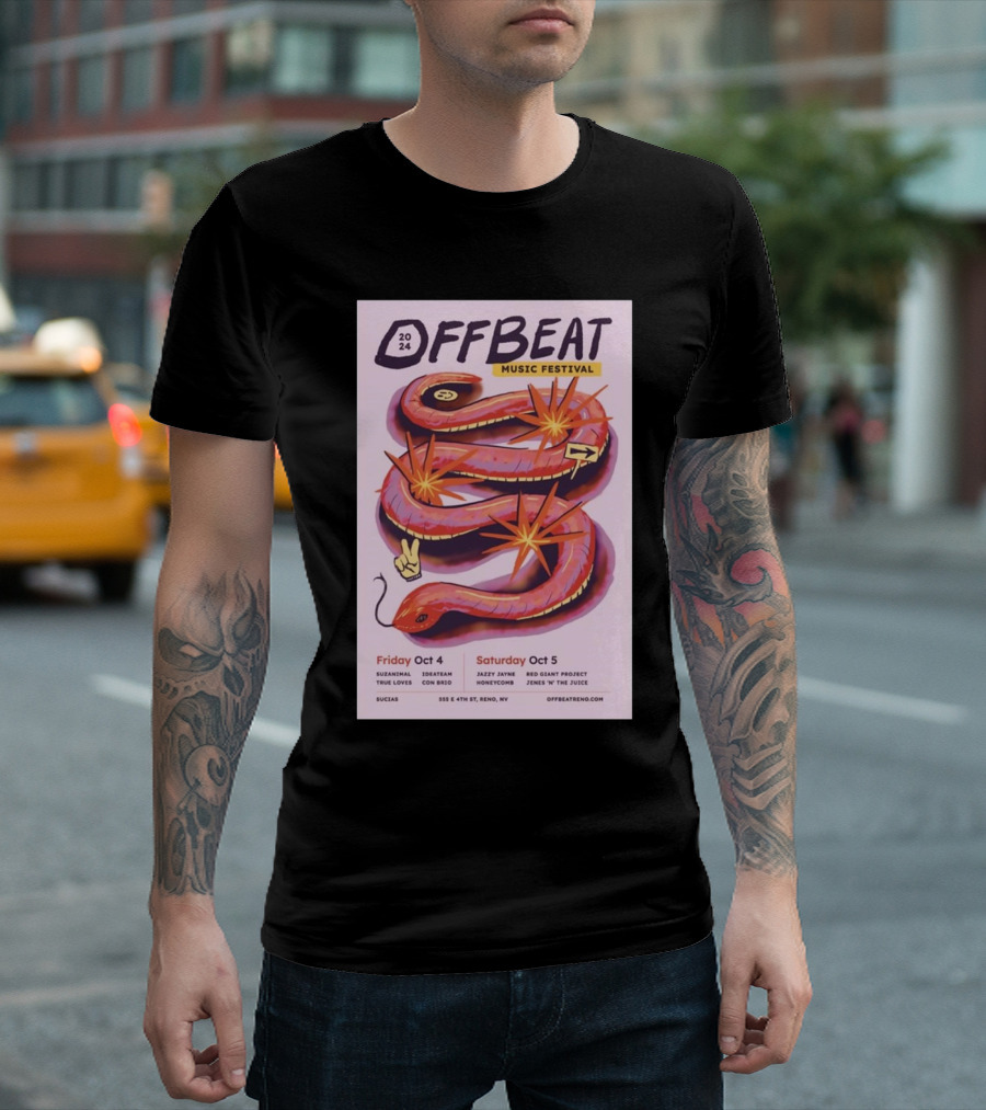 Offbeat Music Festival Reno 2024 Featuring Janet Jimmz And Red Giant Project October 4-5 T-Shirt