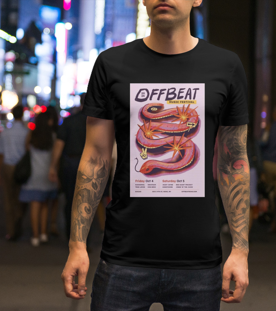 Offbeat Music Festival Reno 2024 Featuring Janet Jimmz And Red Giant Project October 4-5 T-Shirt