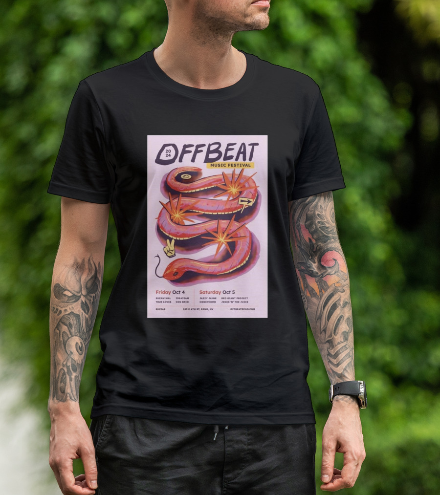 Offbeat Music Festival Reno 2024 Featuring Janet Jimmz And Red Giant Project October 4-5 T-Shirt