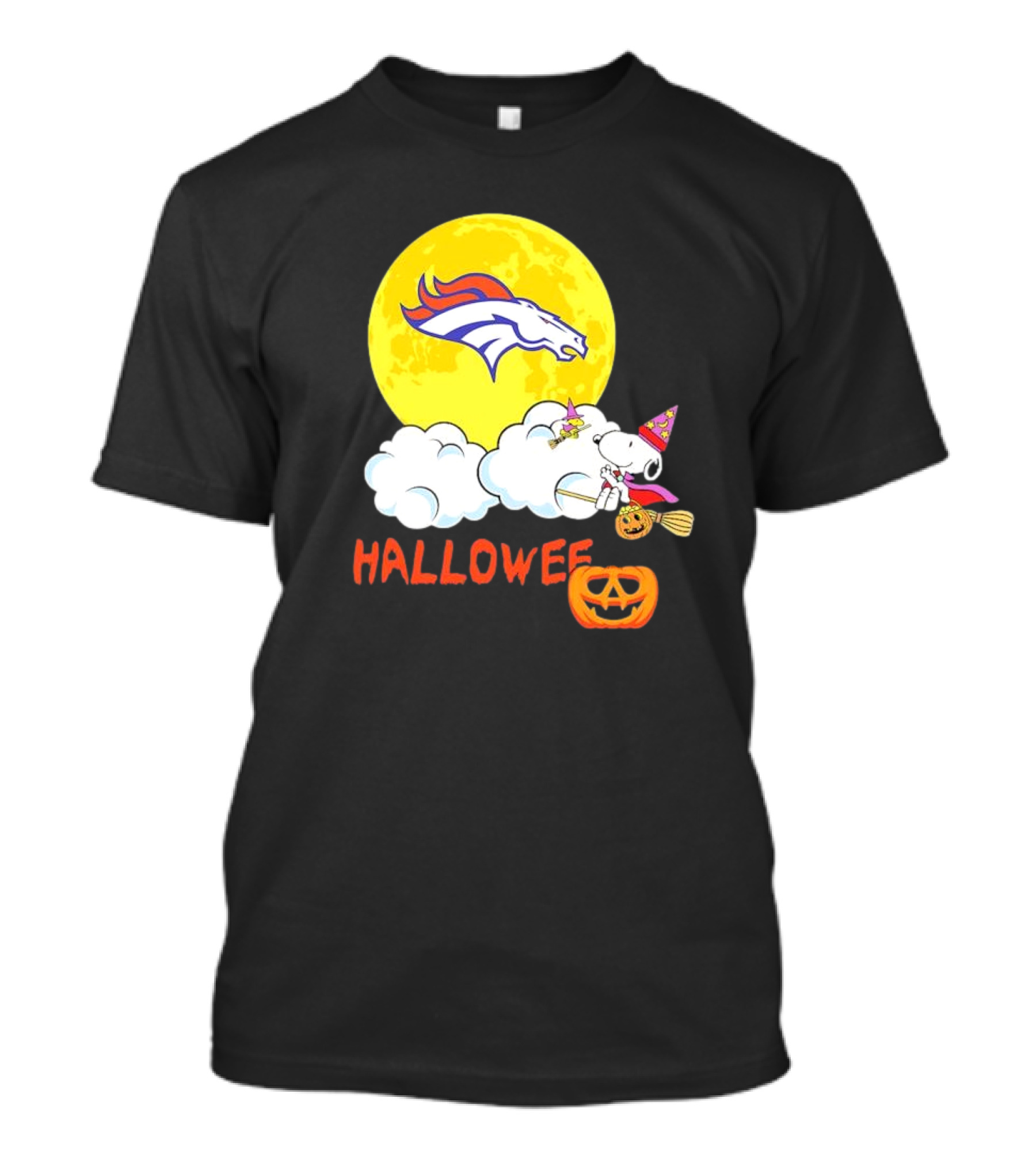 Snoopy Denver Broncos NFL Halloween 2024 Moon Pumpkin Magic T-Shirt