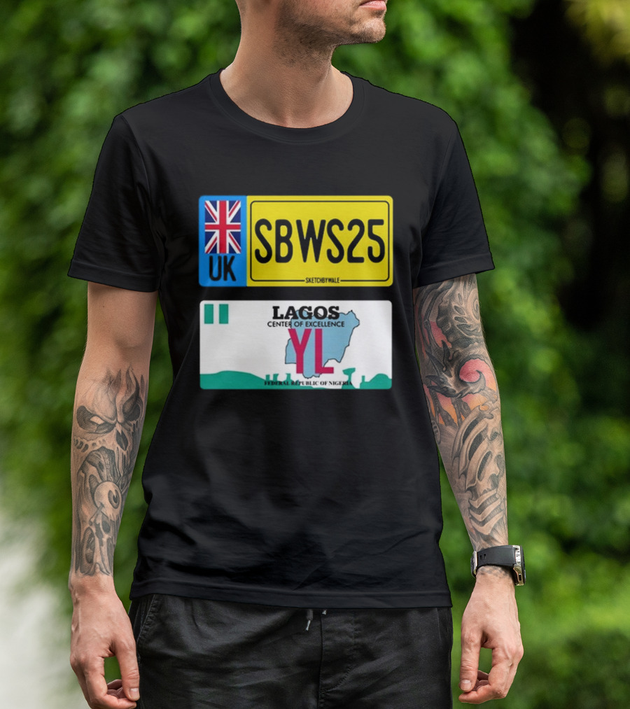 UK SBWS25 Lagos Center Of Excellence Federal Republic Of Nigeria Plate T-Shirt