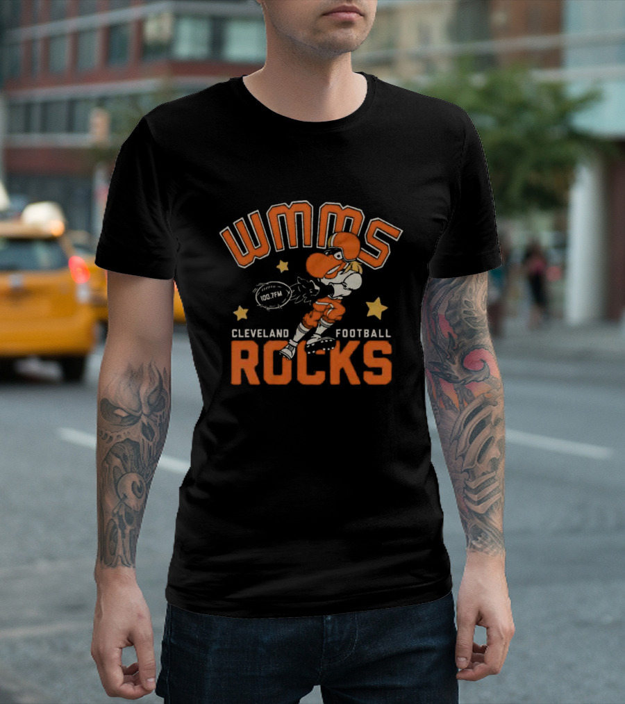 WMMS 100.7FM Cleveland Football Rocks Mascot T-Shirt