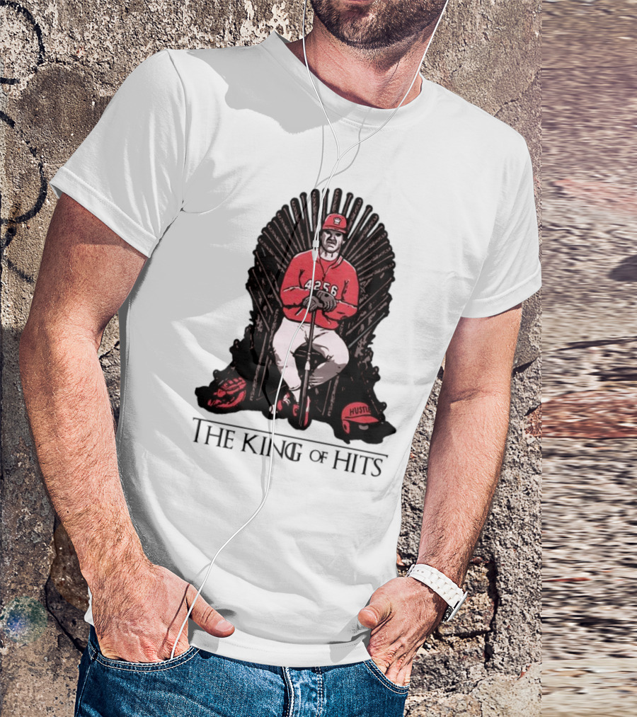 Pete Rose The King Of Hits 4256 Hustle Throne T-Shirt