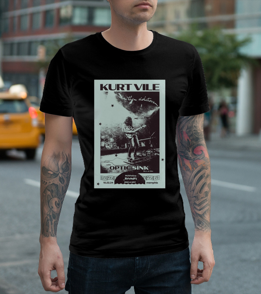Kurt Vile and The Violators with Optic Sink Live at Hernando's Hideaway Memphis Oct 22 T-Shirt