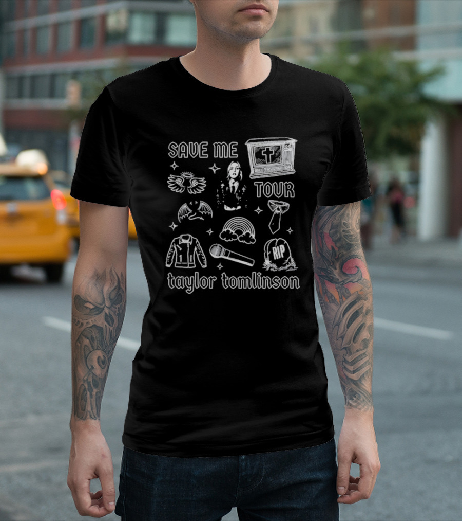 Taylor Tomlinson Save Me Tour With Iconic Symbols T-Shirt