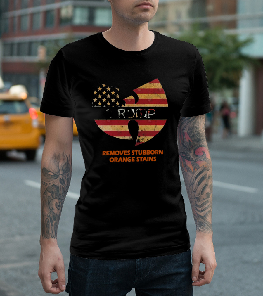 Wutang Removes Stubborn Orange Stains Trump American Flag T-Shirt
