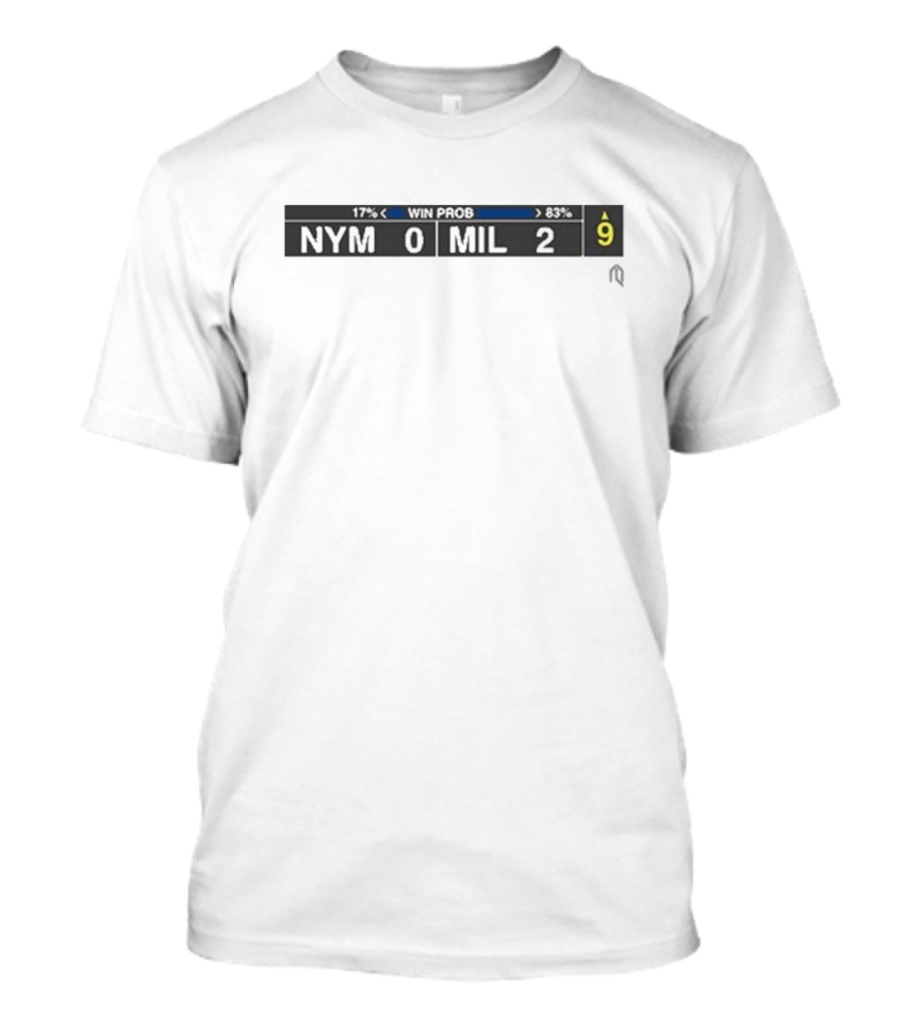 Athletelogos NYM Vs MIL Score Bug Win Probability 0-2 17%-83% T-Shirt