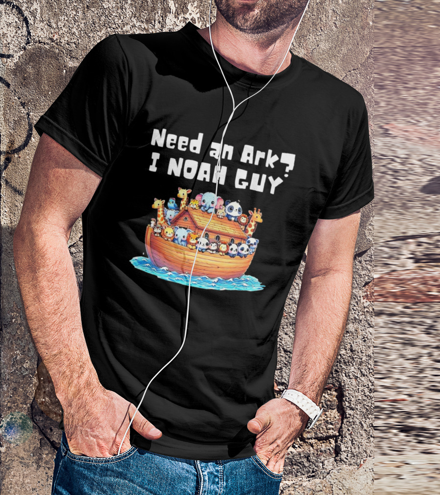 Need An Ark I Noah Guy Cartoon Animal Christian T-Shirt