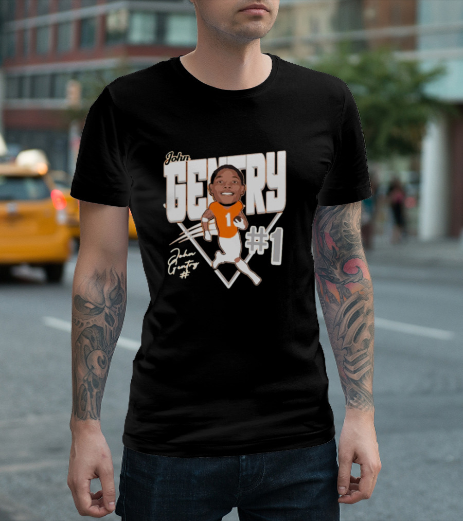 John Gentry #1 Sam Houston Bearkats Football Caricature Signature NCAA T-Shirt
