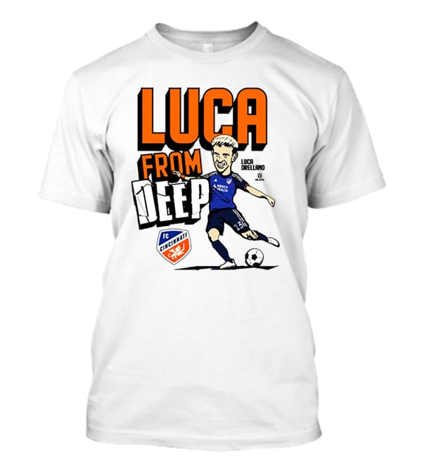 Luca Orellano FC Cincinnati From Deep Soccer Player Action Image T-Shirt