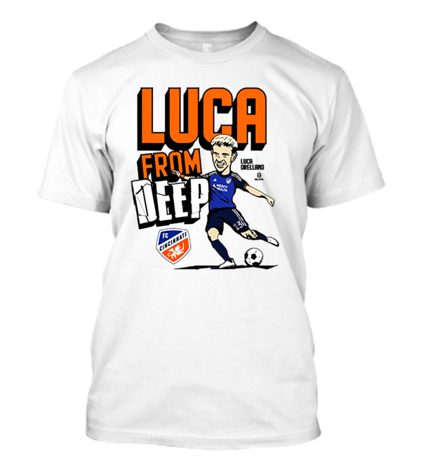 Luca Orellano FC Cincinnati From Deep Soccer Player Action Image T-Shirt