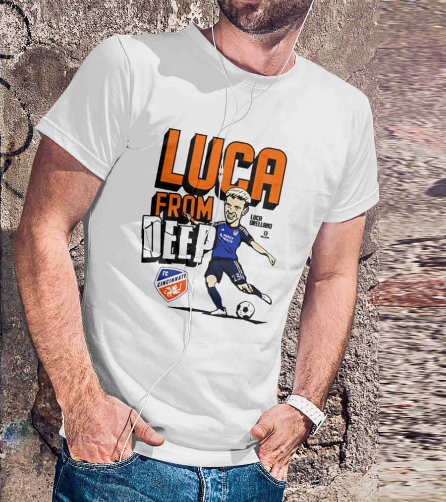 Luca Orellano FC Cincinnati From Deep Soccer Player Action Image T-Shirt
