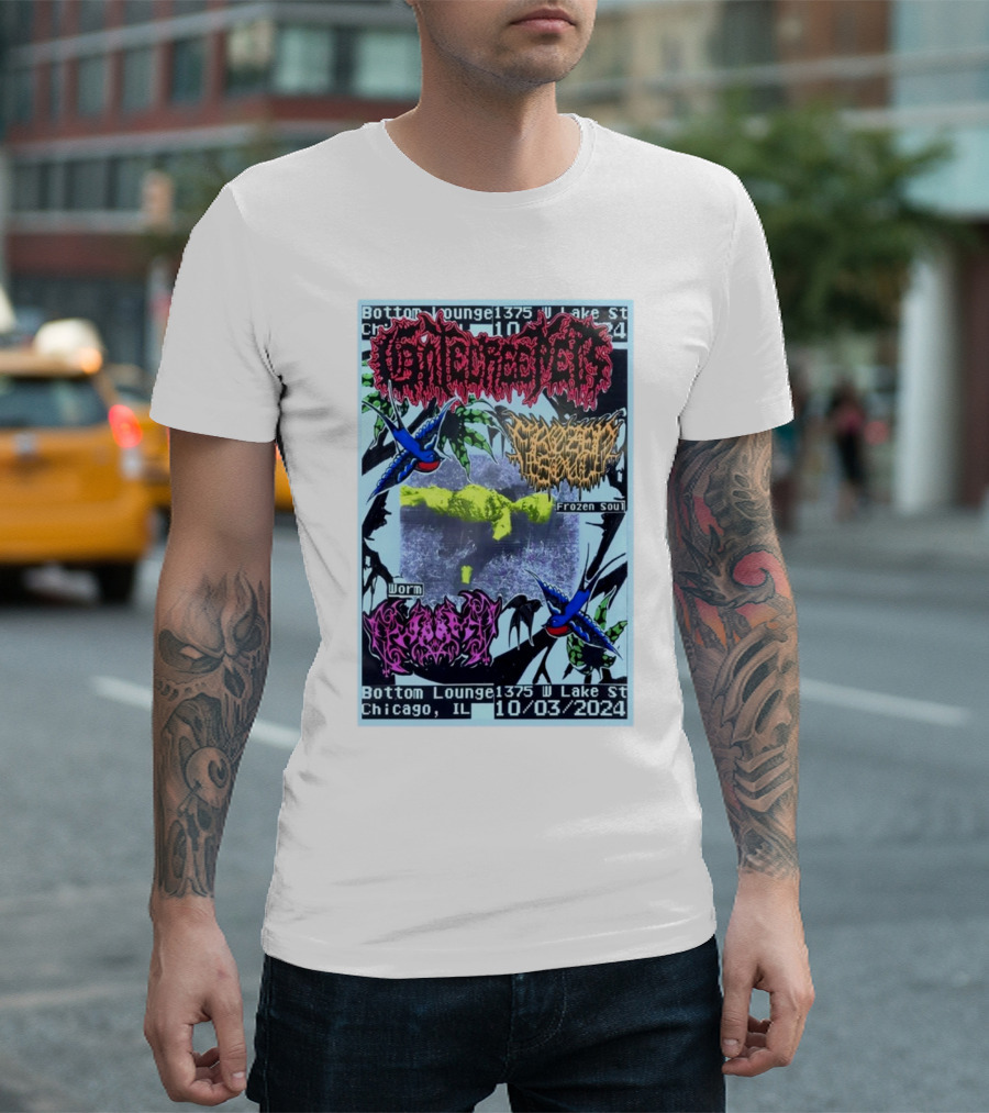 Gatecreeper Frozen Soul Worm Bottom Lounge Chicago IL October 3 T-Shirt