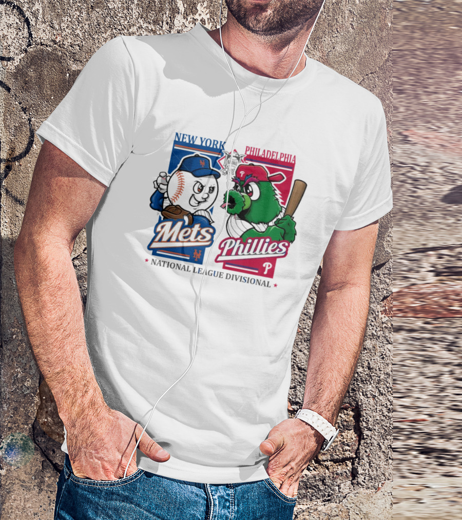 New York Mets Philadelphia Phillies National League Divisionals 2024 Mascots T-Shirt