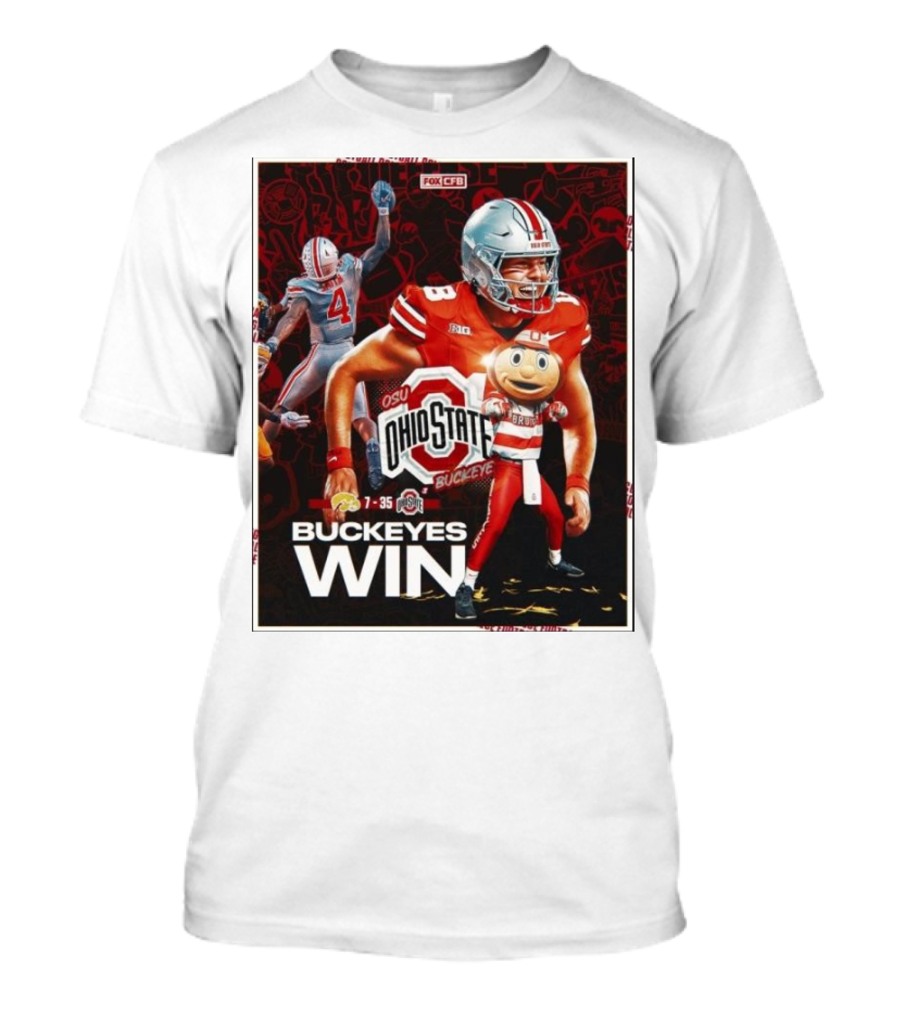 Ohio State Buckeyes Win 35 7 Over Iowa Hawkeyes Football 2024 Final Score T-Shirt